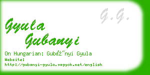 gyula gubanyi business card